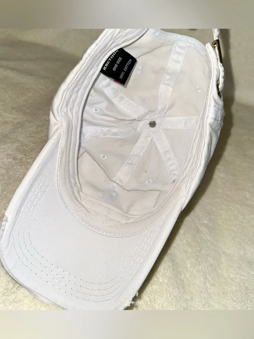 KBETHOS Distressed White Eagle Patch Dad Hat Retro Y2K Grunge Baseball Cap 01
